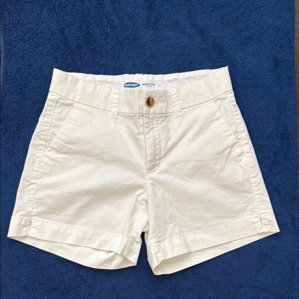Old Navy everyday white mid rise chino shorts sz 0